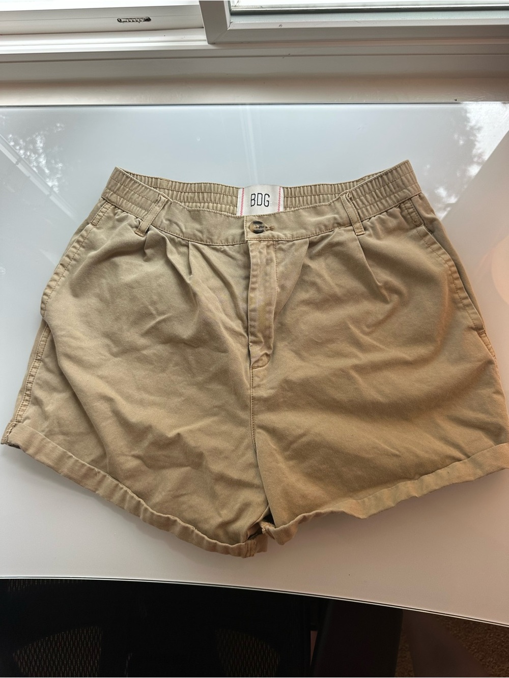Urban Outfitters BDG high waisted paper bag shorts size small khaki SM